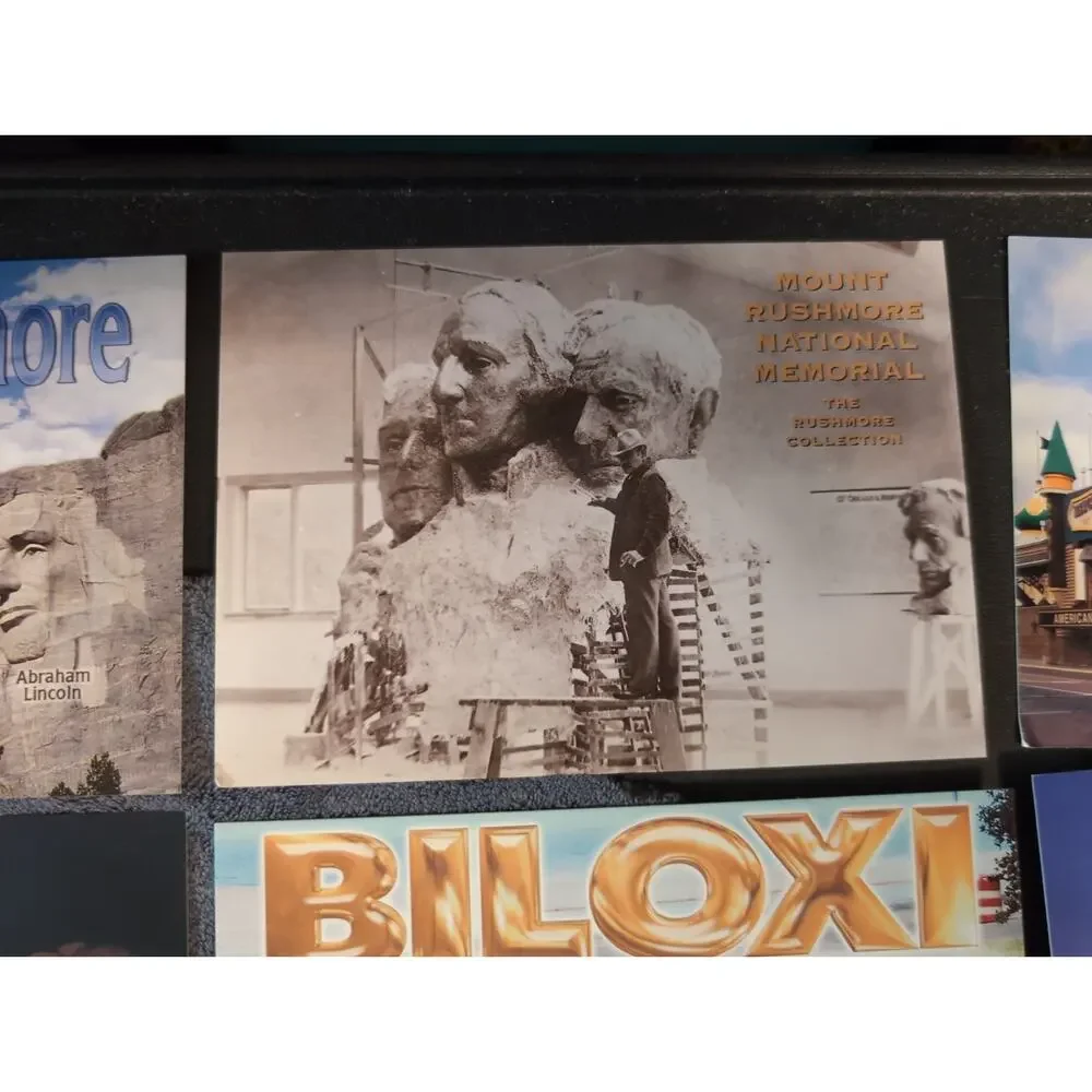 13 Post Cards Unused Mnt Rushmore Biloxi Corn Palace Bureau Engraving Lot